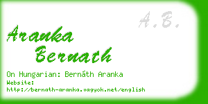 aranka bernath business card