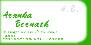 aranka bernath business card